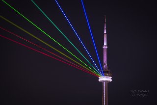 Nuit Blanche CN Tower Rainbow by Nigel Murray from Flickr used under CC-BY-ND-2.0