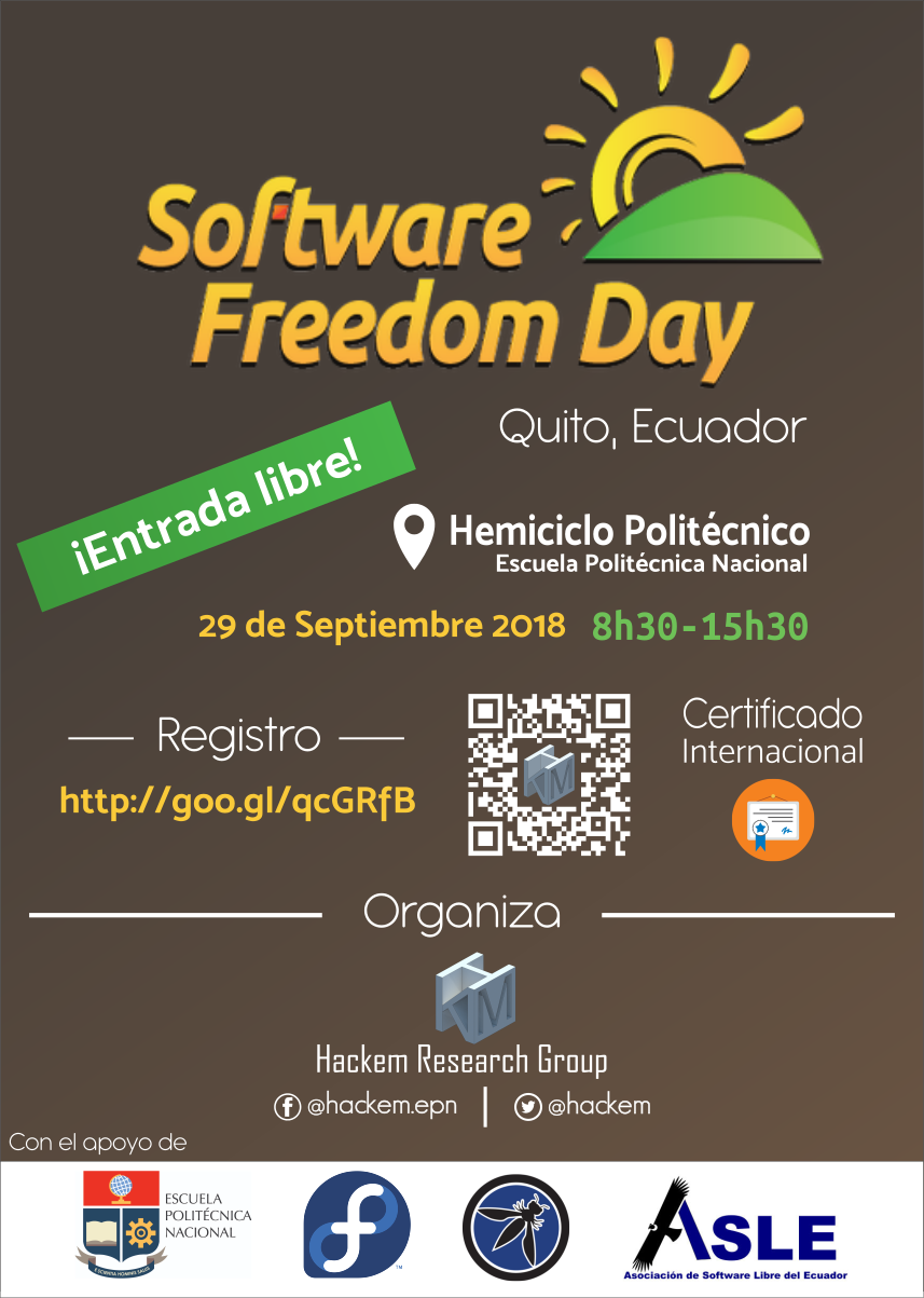 Software Freedom Day 2018 Hackem UIO EPN Septiembre Official Banner